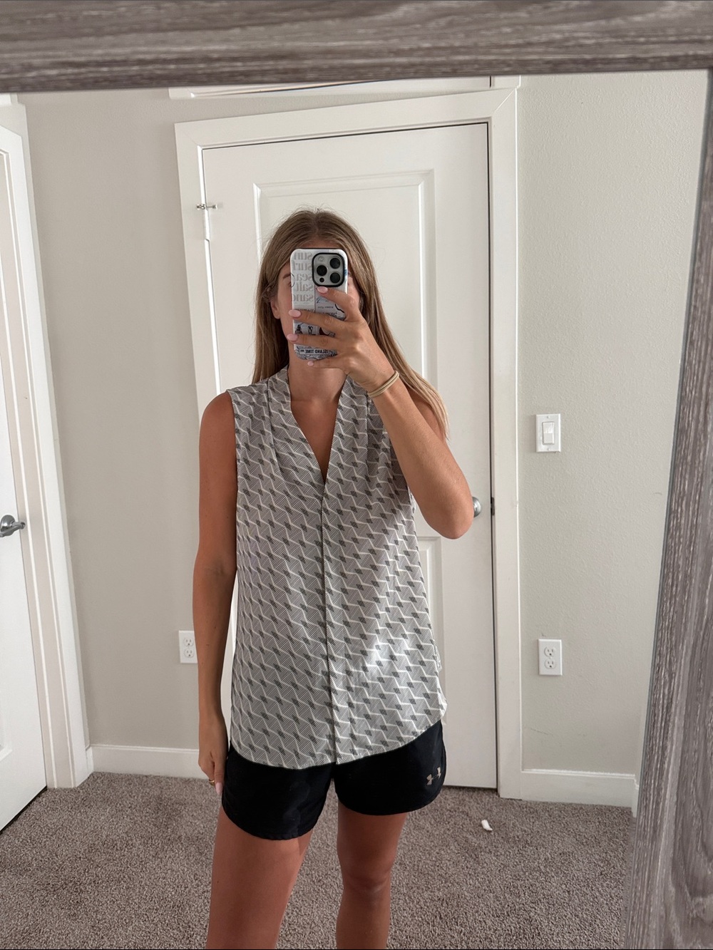 Black and white work tank top